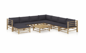 Bamboo Furniture Set for 8 - Black