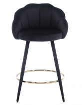 Black Suede Bar Height Stool