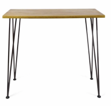 Wood and Metal Bar Table
