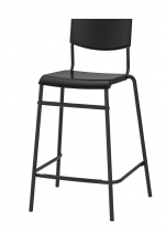Black Bar Height Stool - Metal & Plastic Seat