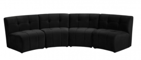 Black Velvet  Sofa for 4