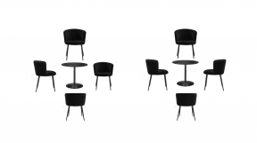 Black Velvet Bistro + Chairs