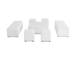 Bench + square ottoman set for 10