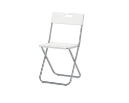 White metal folding chair
