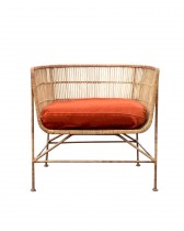 Natural Rattan Chair with  Orange