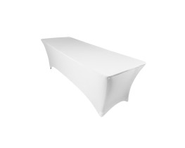 6 ft table with spandex - white