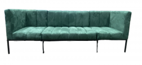 8' Green Suede Sofa 