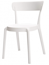 White Plastic Chair - Armless